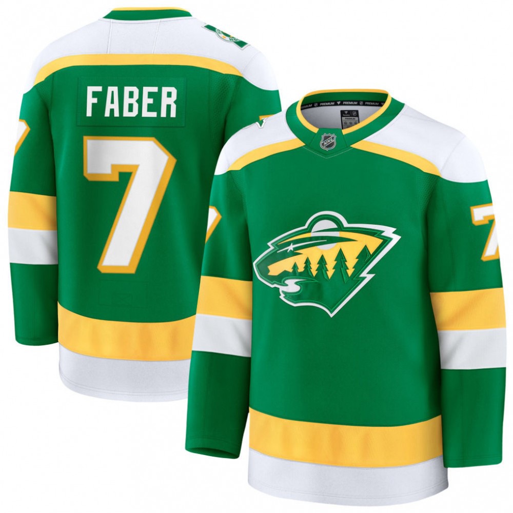 Brock Faber Minnesota Wild Alternate Premium Jersey - Green-Pro Kit Vault | Brand New 26/27 Sports Jerseys